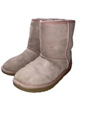 GOOD UGG Boots T Classic II Pink Metallic Faux Fur Size 3 1118534K