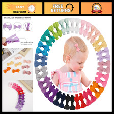 40PCS Baby Hair Clips - Fully Lined Tiny 2" Bows Alligator Clips for Infants T