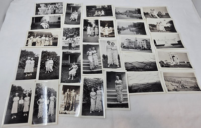LOT OF 28 VINTAGE B&W ZEPP PHOTOS 1934 FAMILY TRAVEL HERSHEY PARK