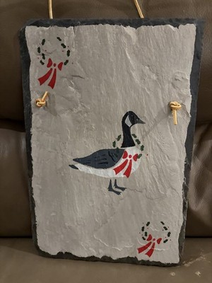 Holiday Goose Slate Plaque