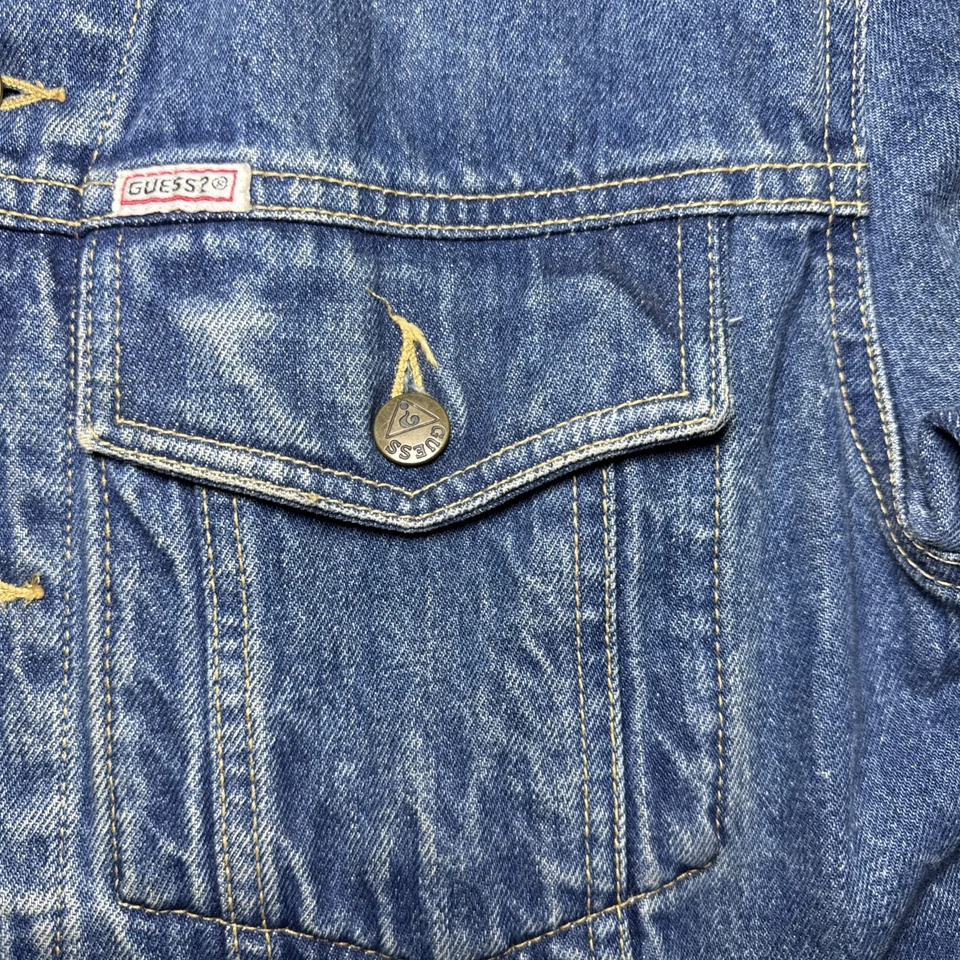 Guess Georges Marciano Denim Jacket Men Medium Trucker USA Made Vintage 80s RARE - Image 4 of 4