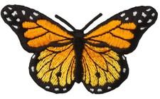 Multicolor Monarch Butterfly Iron On Patch 3x1.75 for Clothing and Crafts