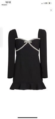 ladies evening dress black self portrait size 36/uk10