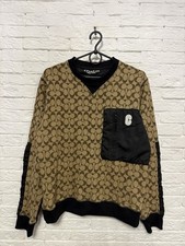 Coach New York Brown Signature Monogram Sweatshirt Nylon Sz S