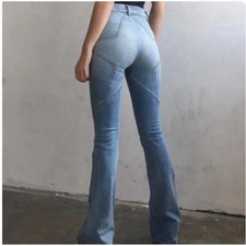 Revice Denim Blue Venus Star Studded Flare Jeans Size 29 Western Cowboy Country