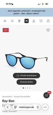 Ray-Ban Erika RB4171 601/55   Blau auf Schwarz