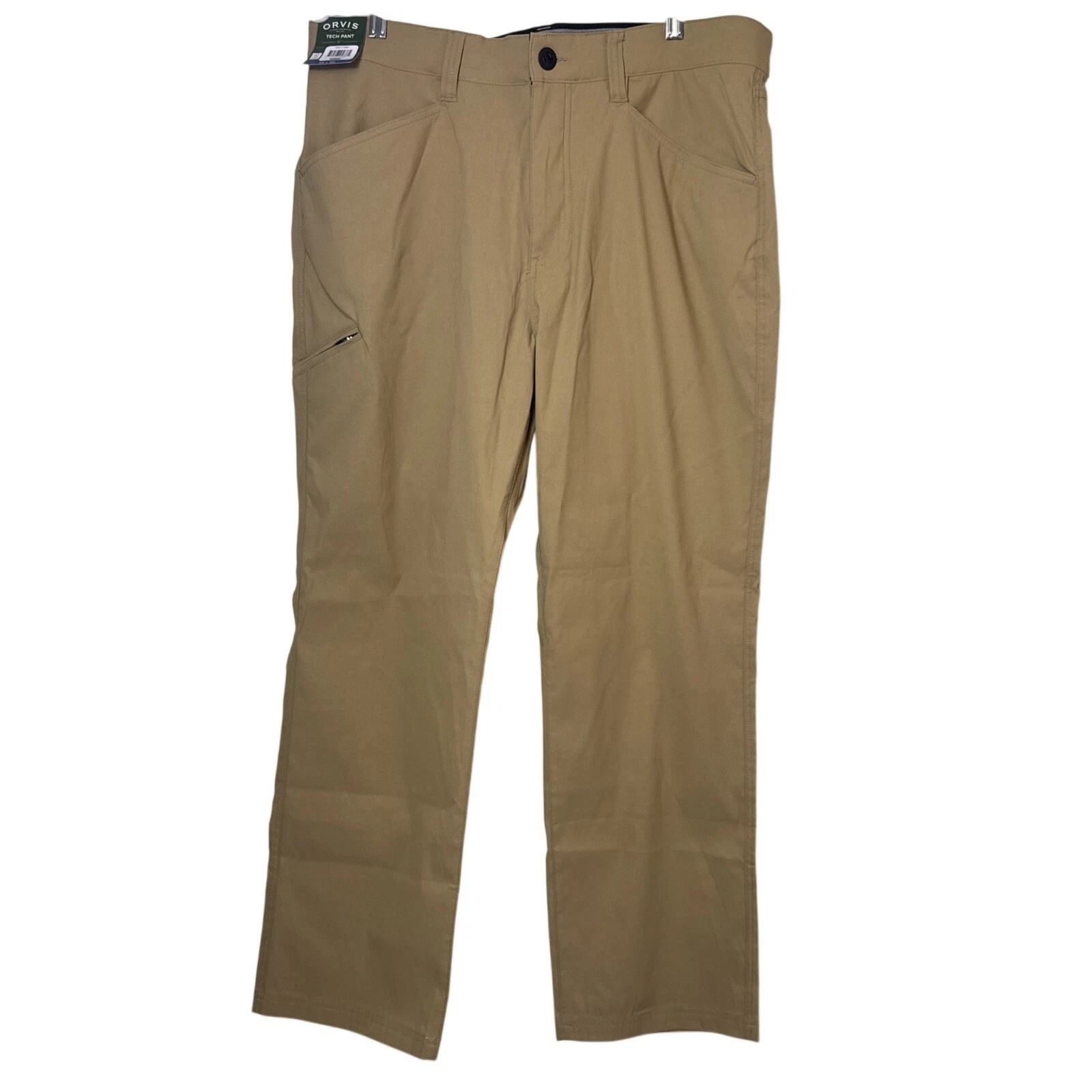 Orvis Mens Tech Pants 36x30 Antique Bronze Stretch Hiking Travel Cargo Gorpcore