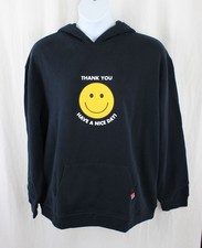 Kule NWT Navy Blue Have A Nice Day The Oversized Take Out Hoodie S