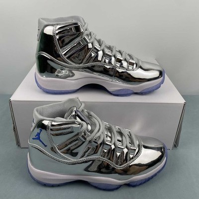 Air Jordan 11 Retro Mens Silver Mirror Surface High Top Casual Basketball Traine