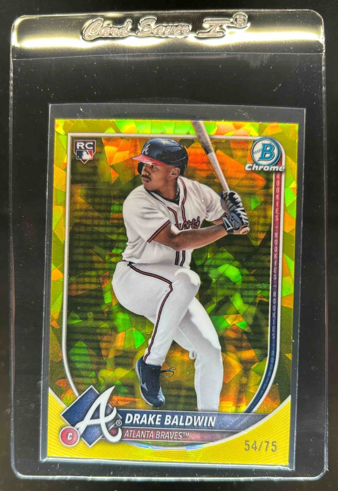 2025 Bowman Chrome Sapphire Drake Baldwin RC Yellow Refractor #54/75 Braves