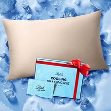 Ice Cooling Pillowcase for Hot Sleepers, Instantly Cool, Stays Cold All Night...