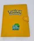 Pokemon Card Binder Yellow Bulbasaur Snap Closure Vintage Organizer NOTEPAD
