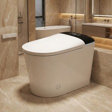 Smart Bidet Toilet with Tank, Foam Shield, Dual Auto Flush, Foot Sensor