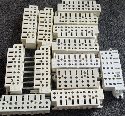 Hager ABB Fanal Klemmblock Set, 8-polig, Schraubanschluss, Kupfer, Weiß/Beige