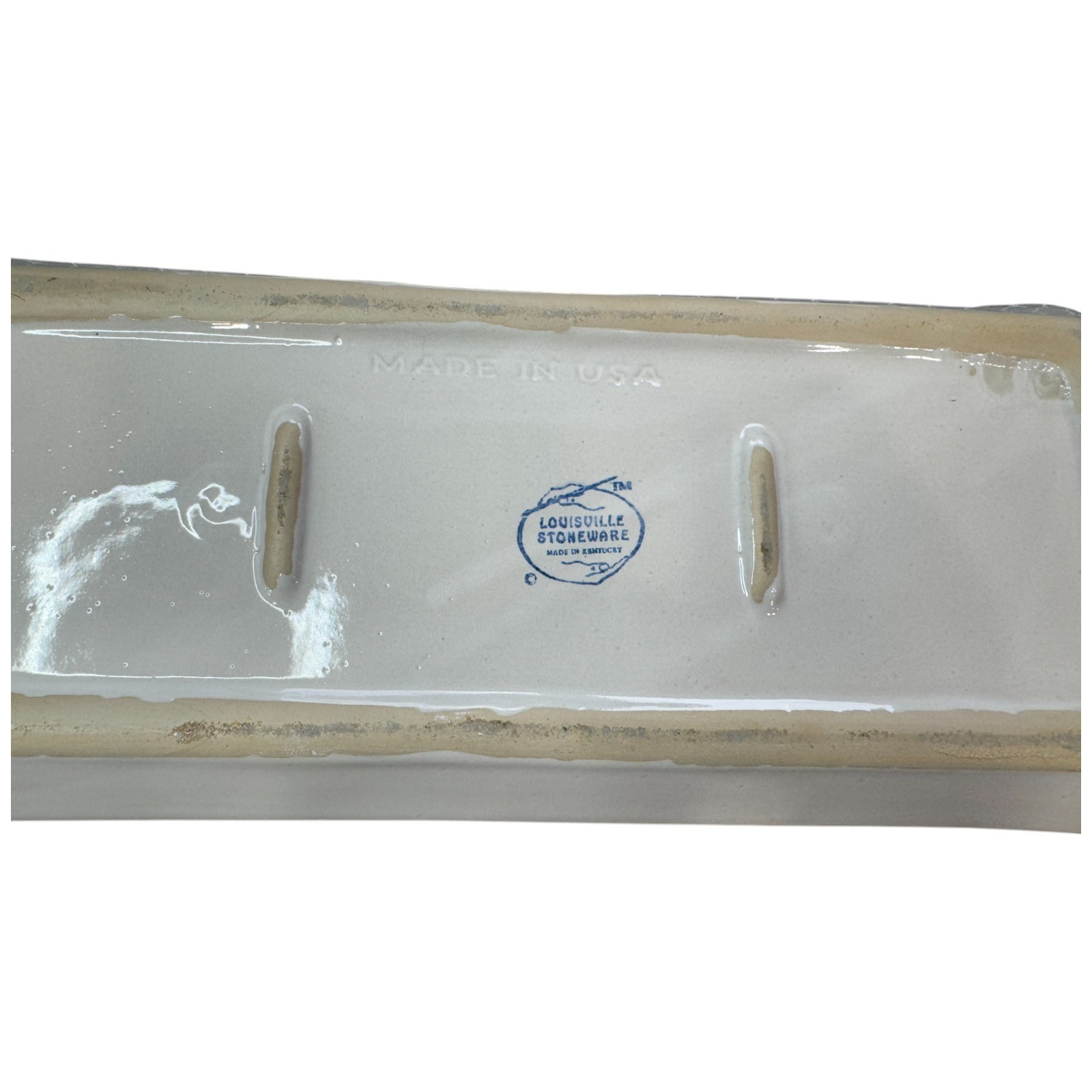 Vintage Louisville Stoneware Dairy Cows Farmer Wife Milk Bread Tray Peach Trim