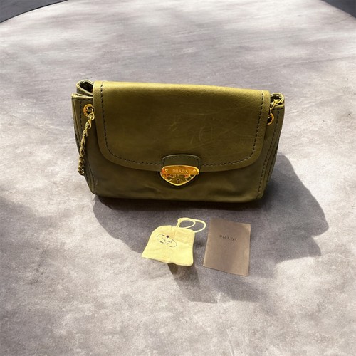Preloved Prada genuine gray chain shoulder bag