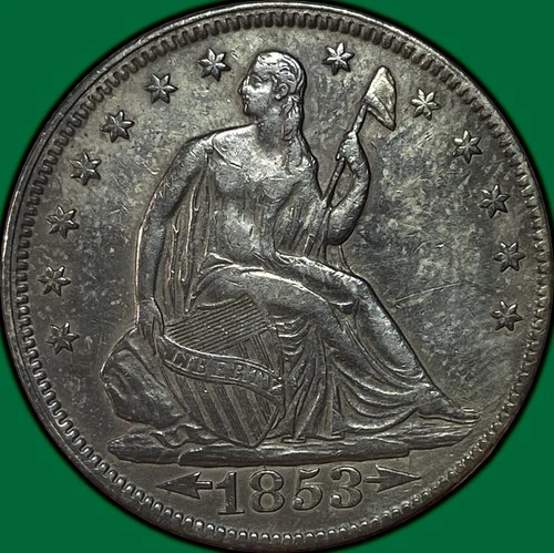 1853 Arrows & Rays Seated Liberty Half Dollar Extremely Fine XF Coin #36438