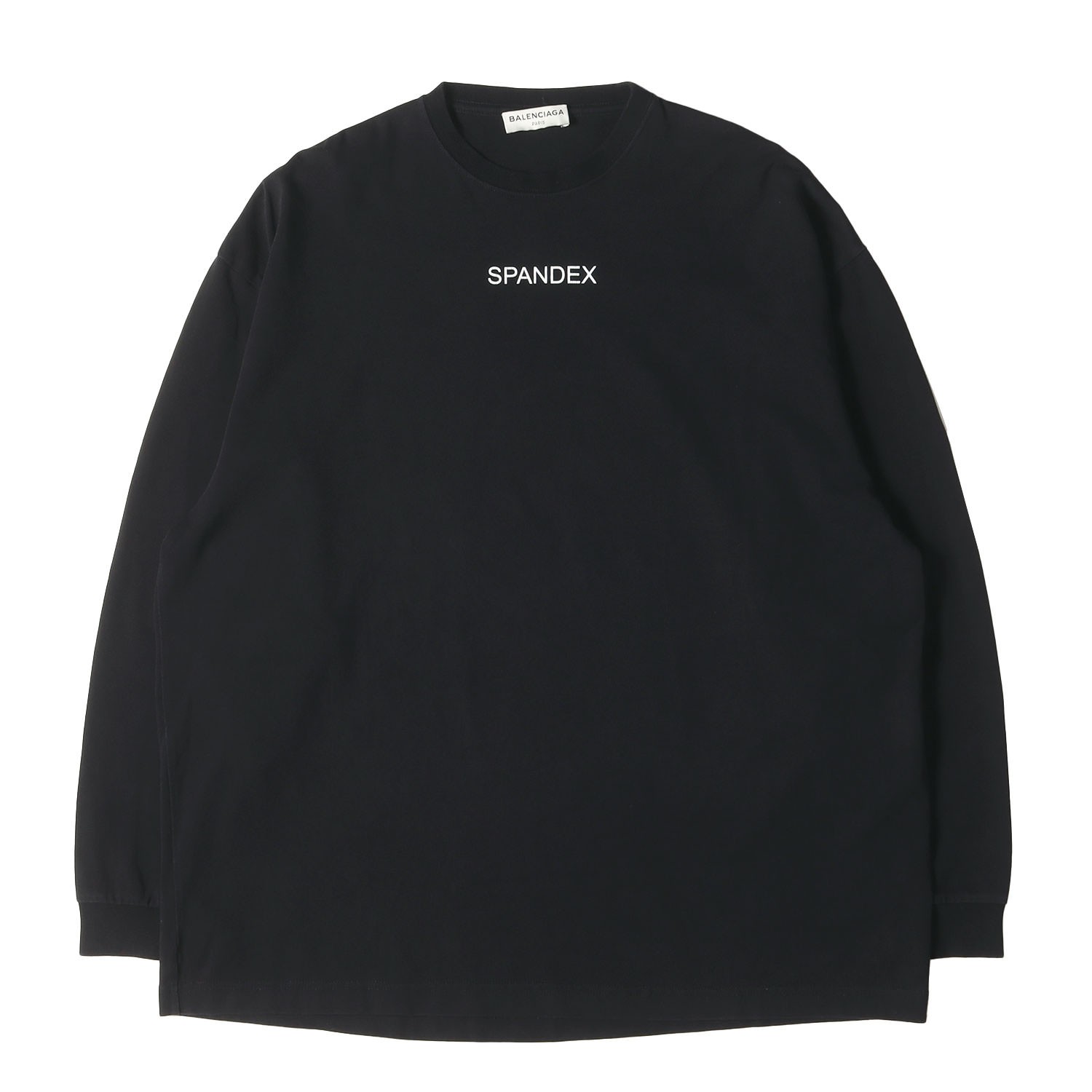 Balenciaga L Logo Stretch Cotton Spandex Long Sleeve Tee Vintage