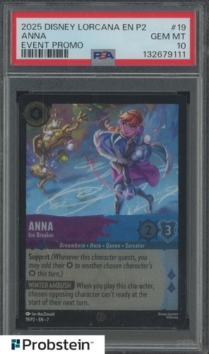2025 Disney Lorcana EN P2 Event Promo #19 Anna PSA 10 GEM MINT