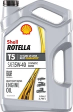 Shell Rotella T5 Synthetic Blend 15W-40 Diesel Engine Oil (1 Gallon, Case of 3)