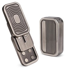 Triple Magnetic Metal Fidget Slider Toy for Adults Stress Relief Silver Grey