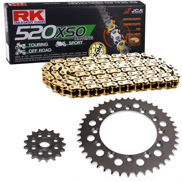 Kettensatz Yamaha TT 600 83-92 Kette RK GB 520 XSO 116 Offen Gold 14/50-image