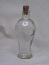 small vintage bulbous glass bottle with cork stopper potion container unique
