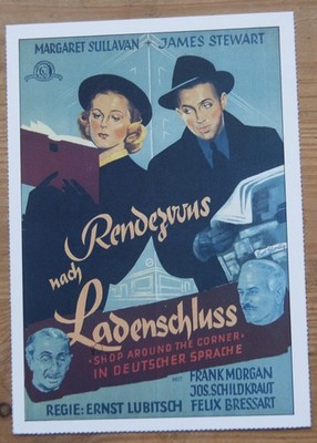 Filmplakatkarte   Rendezvous nach Ladenschluß  M. Sullivan, J.Stewart
