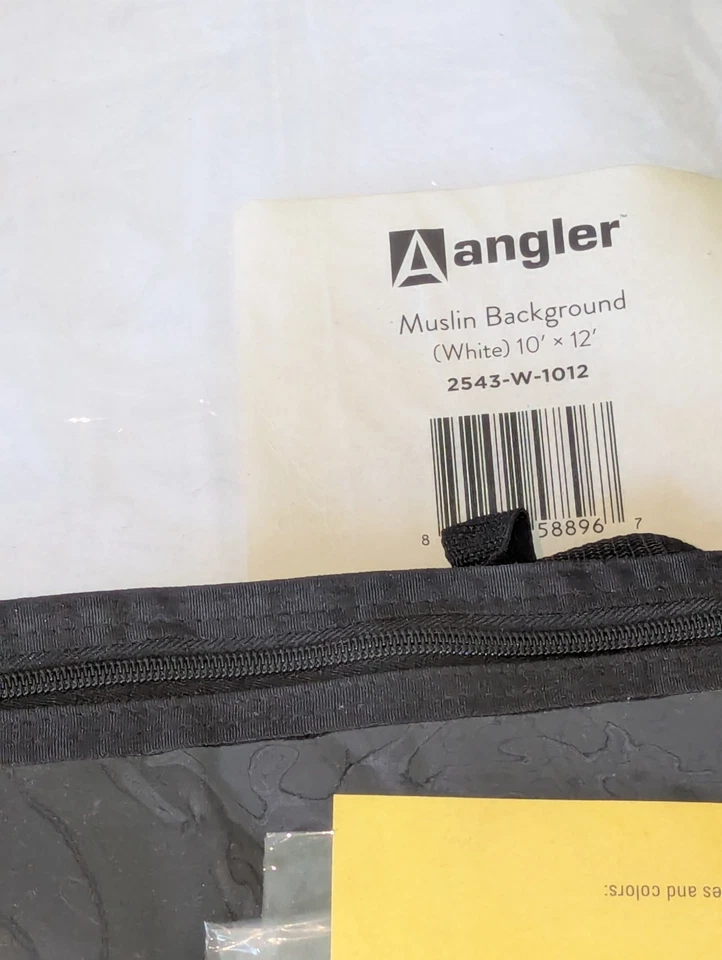 Муслиновый фон лот из 6 - рыболов, удар и т.д. Белый черный зеленый 10 x 12 футов и т. д. - Изображение 3 из 4