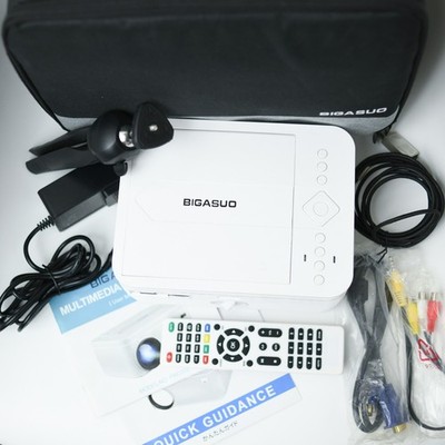 BIGASUO Pro 302 HD Bluetooth Projector DVD Player Home Theater Movie TESTED