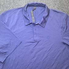 Lululemon Evolution Polo Shirt Mens Large Blue Excellent Short Sleeve LM3ELHS