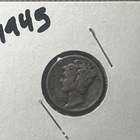 1945 P Mercury dime, very fine, junk silver.