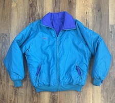 Vintage Columbia Reversible Puffer Jacket Ladies Large Teal/Purple