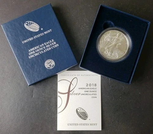2018 W Burnished $1 American Silver Eagle Dollar