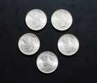 Lot of 5 US Silver Peace Dollars 1922-1923