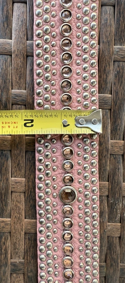 Auténtico JOED Cuero Búfalo Rosa, M - L, Tachuelas, Estrás Vintage Talla 36 Foto 4 de 4