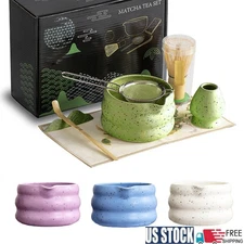 7 PCS Matcha Tea Set Ceramic Matcha Broom Strainer Set Gift