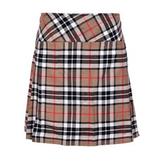 Ladies Knee Length Camel Thomas Kilt Skirt 20" Length Tartan Pleated