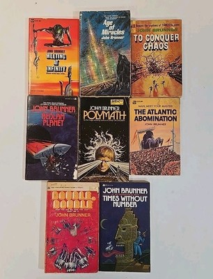 Lot of 8 John Brunner Vintage Sci-Fi Paperback Books Infinity Miracles Polymath