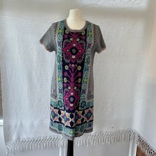 Anthropologie Sweater Dress Size XS Colourful Kaleidoscope Pattern Akemi + Kin