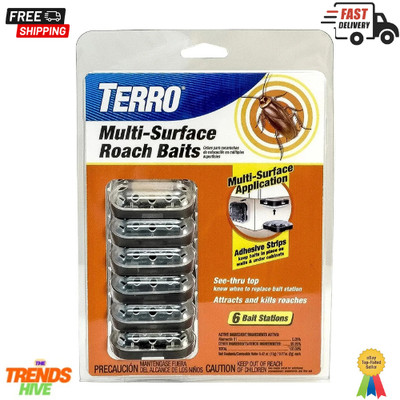 TERRO T500 Multi Surface Roach Baits - Pack of 6