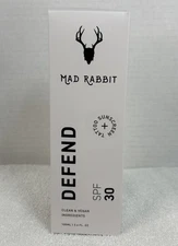 Mad Rabbit Defend Tattoo Sunscreen- SPF 30 100mL Tube- (NEW IN BOX)