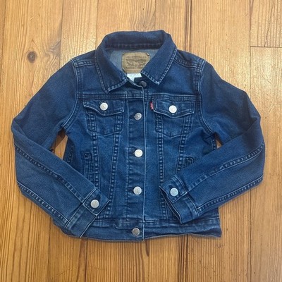 Levi Strauss & Co dark wash denim girls button jacket SIZE S