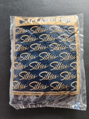 Silkies  Control Top Pantyhose  Queen Size  Off Black  070506 USA NOS