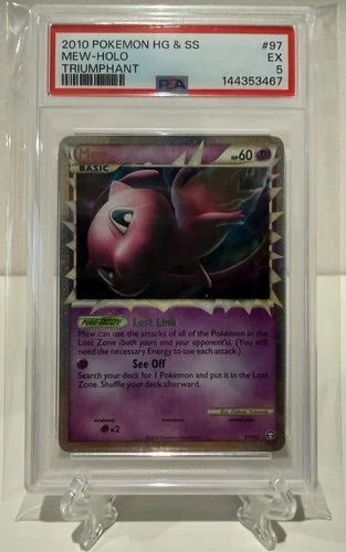 2010 POKEMON MEW-HOLO HEARTGOLD & SOULSILVER TRIUMPHANT #97  PSA 5