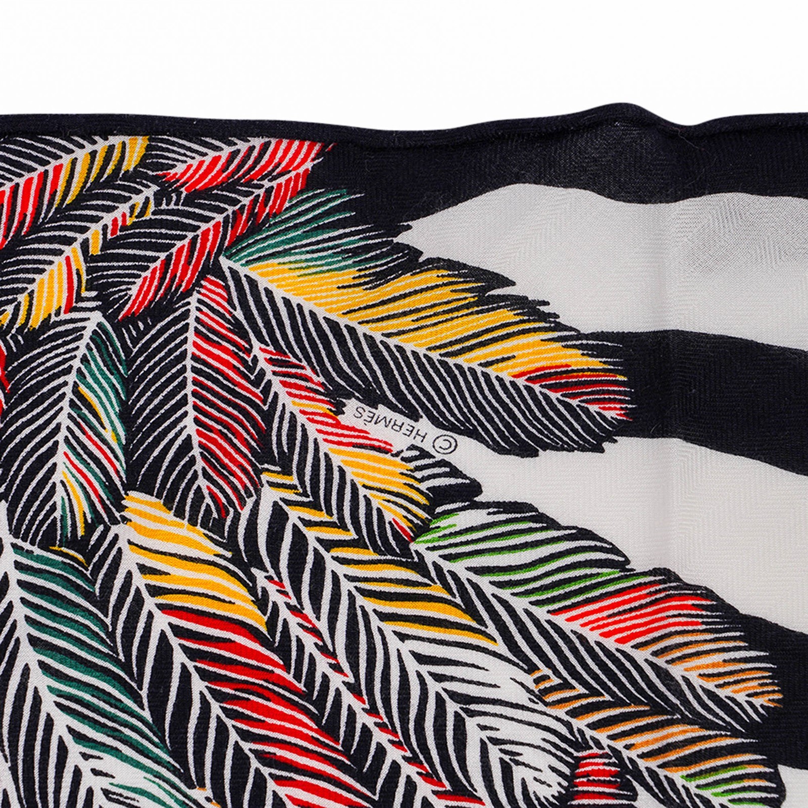 Hermes Shawl Zebra Pegasus Giant Triangle Scarf Marine Cashmere and Silk image 9