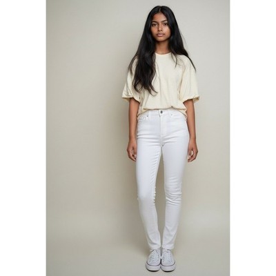 Topshop Moto Jamie White Mid Rise Skinny Jeans W25 L30 Stretch Denim Slim Fit