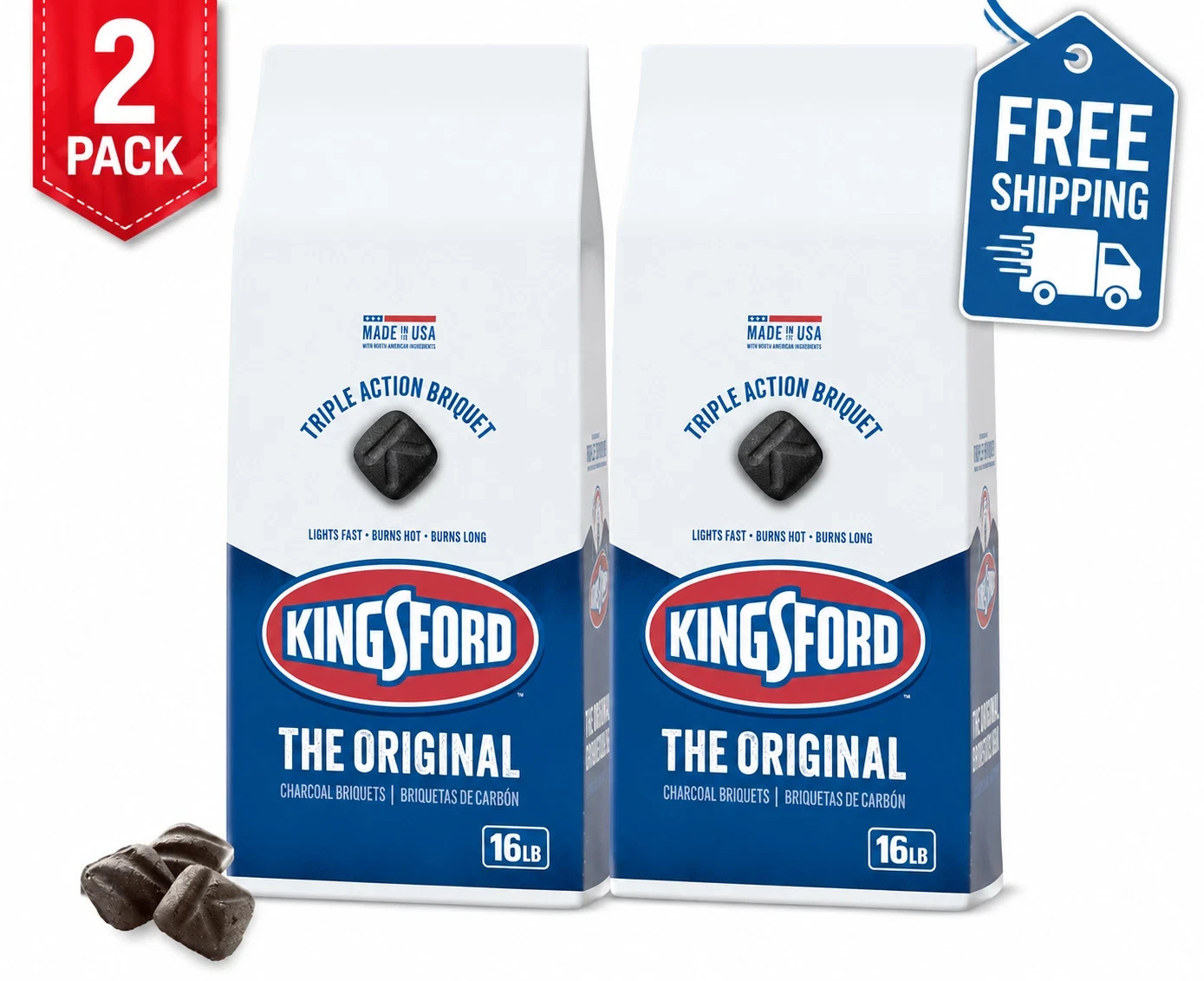 Kingsford Original Charcoal Briquettes, 16 lbs, 2 Pack