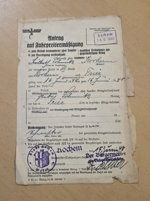 #ad Third Reich WW2 Era German 1940 Work amp; Wehrmacht Exemption Agriculture Document $29.99