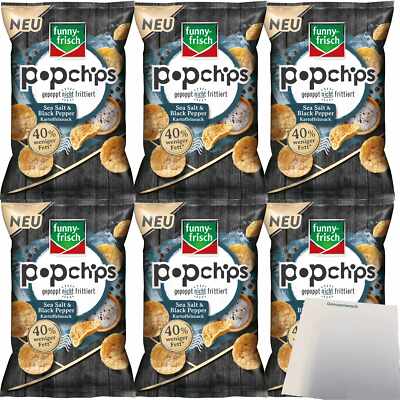 funny-frisch Popchips Sea Salt & Black Pepper 6er Pack 6x80g Packung usy Block